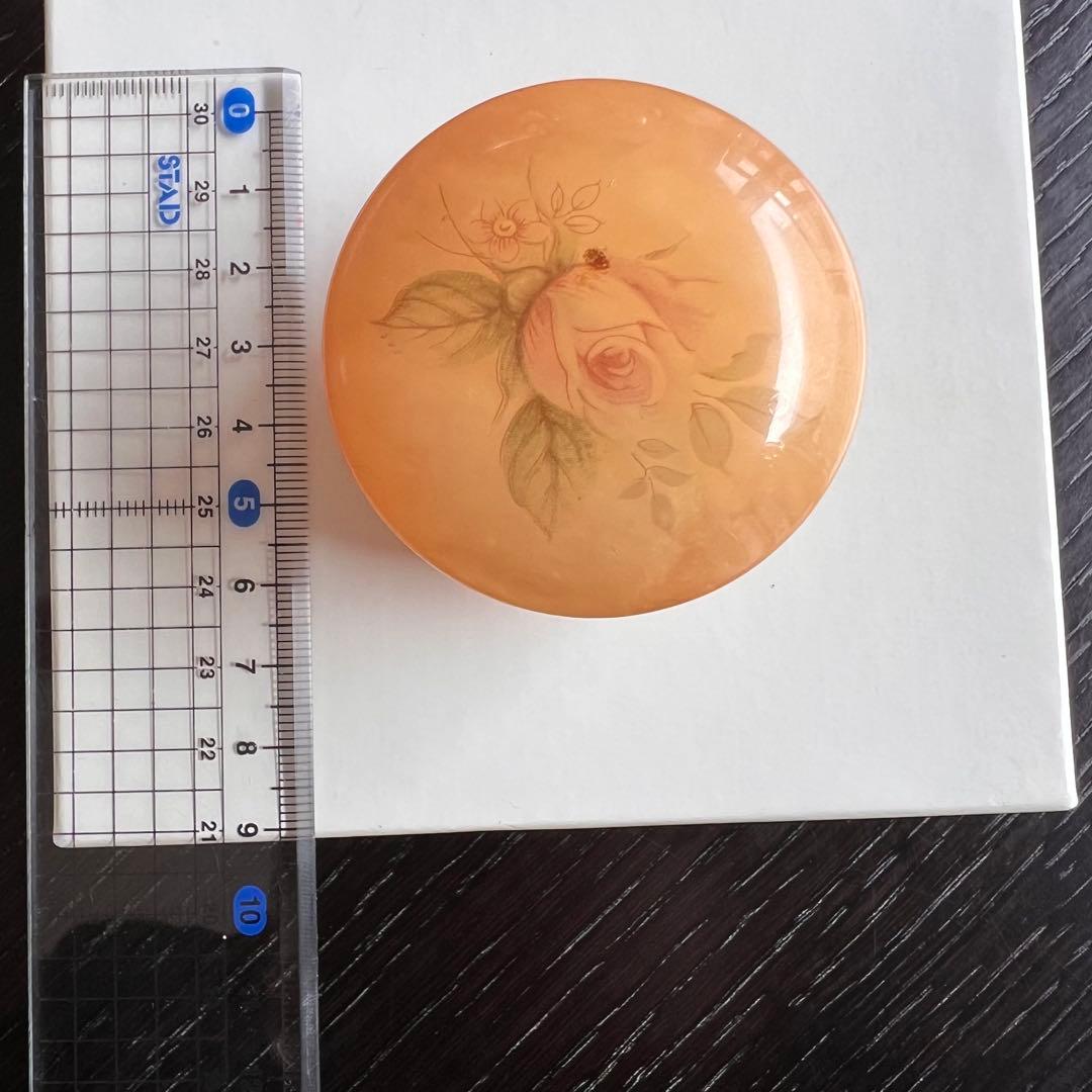 アラバスターバラ模様のオレンジ色アクセサリーケース 2個セット