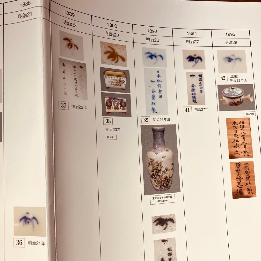 オールド香蘭社　色絵鮑型草花鳳凰図皿　明治　手書き　② アンティーク　古伊万里
