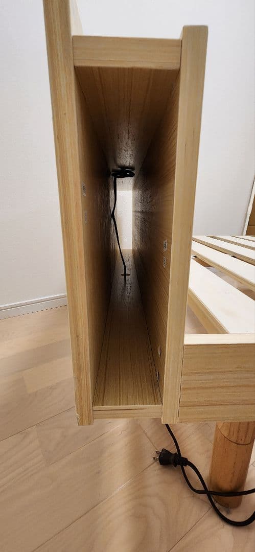 高さ調整可能すのこシングルベッド　ベッドフレームのみ　ナチュラル　TKSB-S