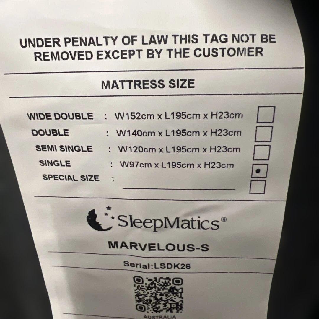 ノンコイルマットレス シングル Sleep Matics スリープ マティックス