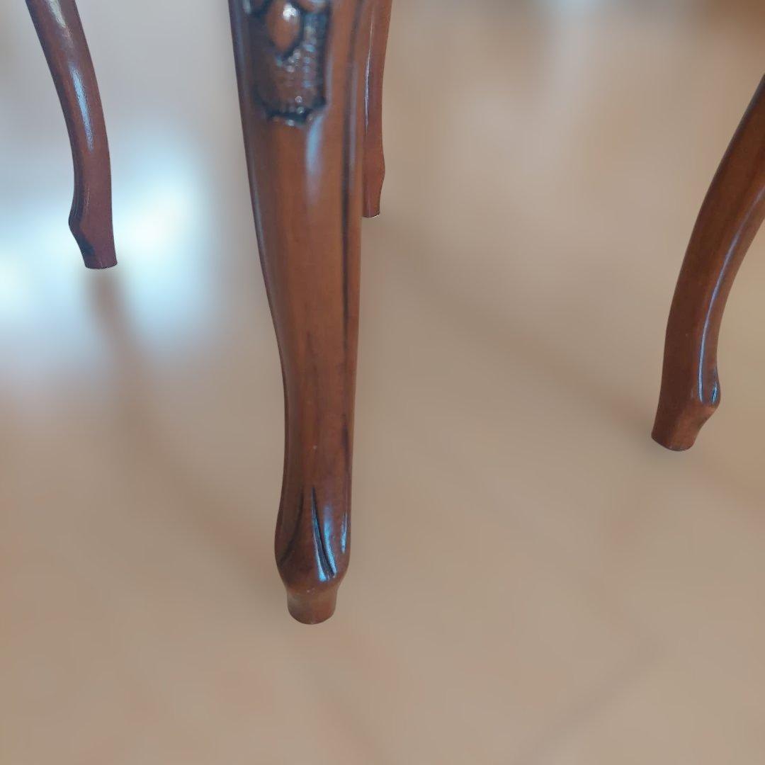 【未使用級】木製スツール 猫脚 ヴィンテージ イタリア製 ロココ調