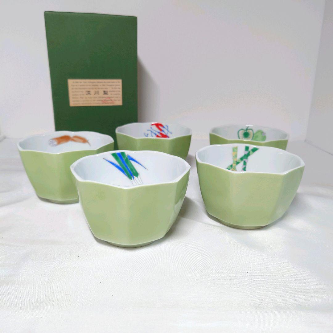 深川製磁　野菜　八角小鉢　5個