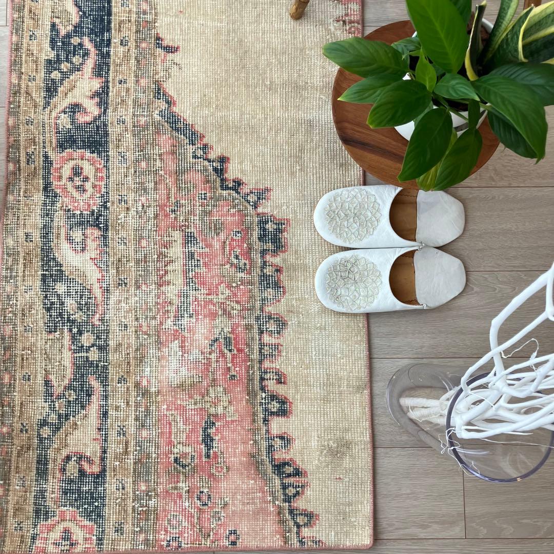 ペールミルキー✳︎62×147✳︎ピンク ライン深ブルー トルコ