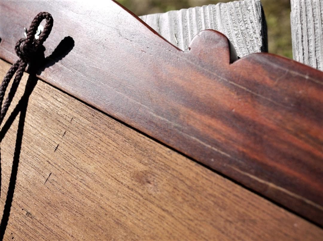 木彫り壁掛け鏡 レリーフウォールミラー 唐木ローズウッド 昭和家具