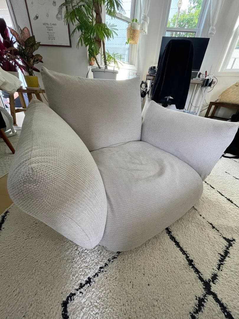 リクライニング　フロアソファ　１シーター　ベージュ