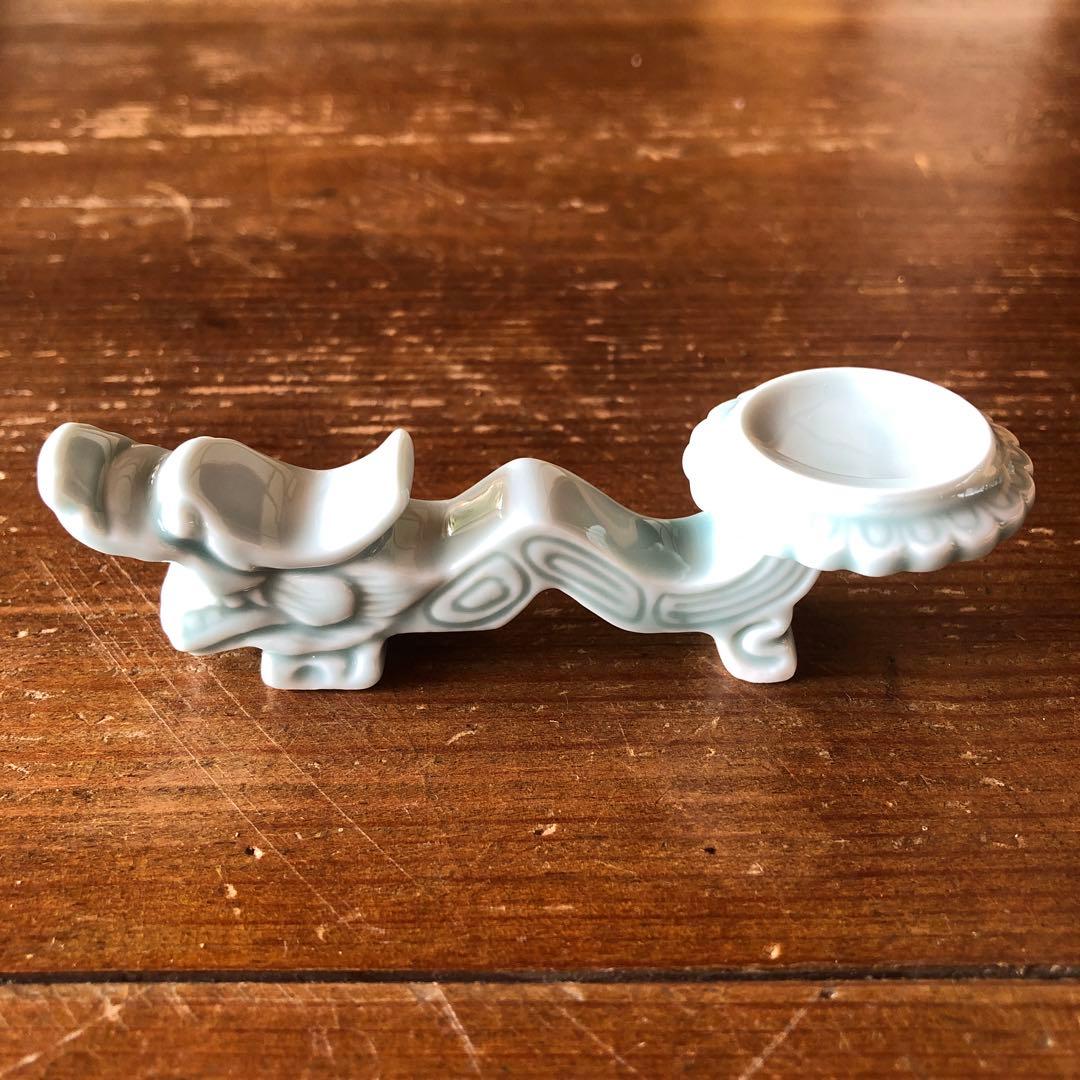 深川製磁 竜 龍 ドラゴン 箸置き カトラリーレスト 青磁 スプーンレスト 昇龍