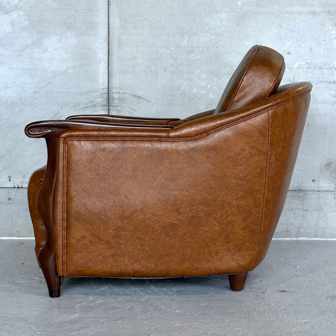 ★マルニ木工★ベルサイユ｜マキシマムシリーズ 1Pソファ｜PVCレザー ロゴ無①