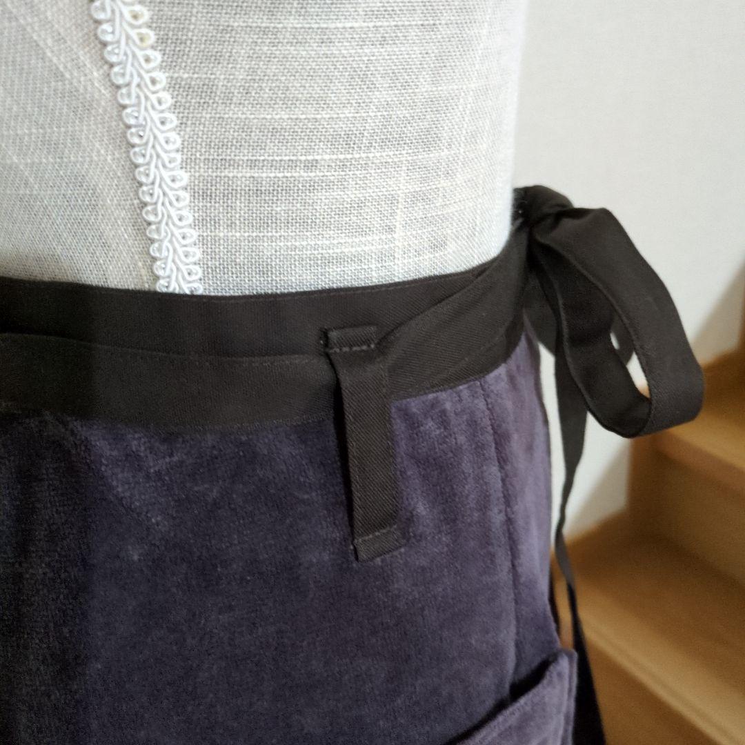 【新品・未使用❢】【最終価格】【ホットマン紫色 花柄エプロン】サイドポケット付き