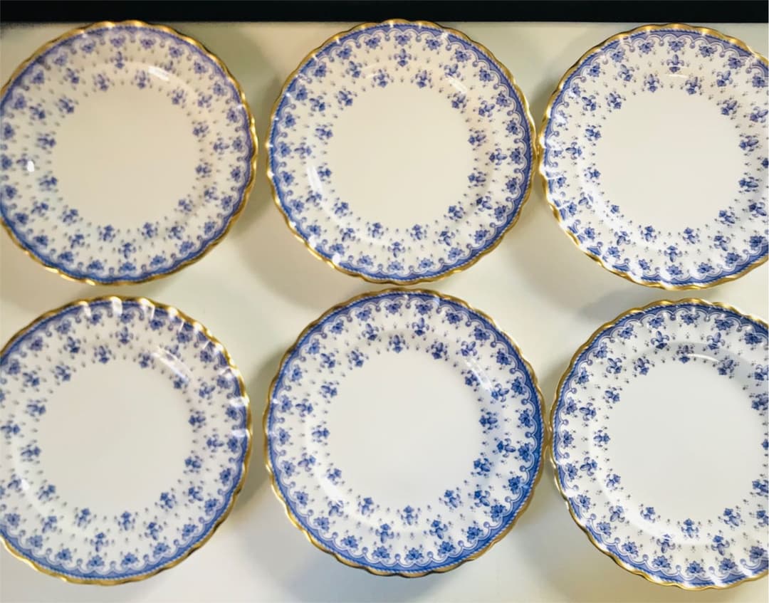 スポード  フルールドリスブルー　デザートプレート６枚セット