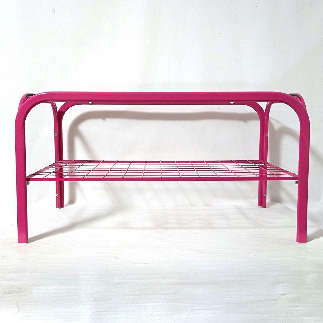 美品　レトロポップ　ガラステーブル　ピンク　センターテーブル　ローテーブル