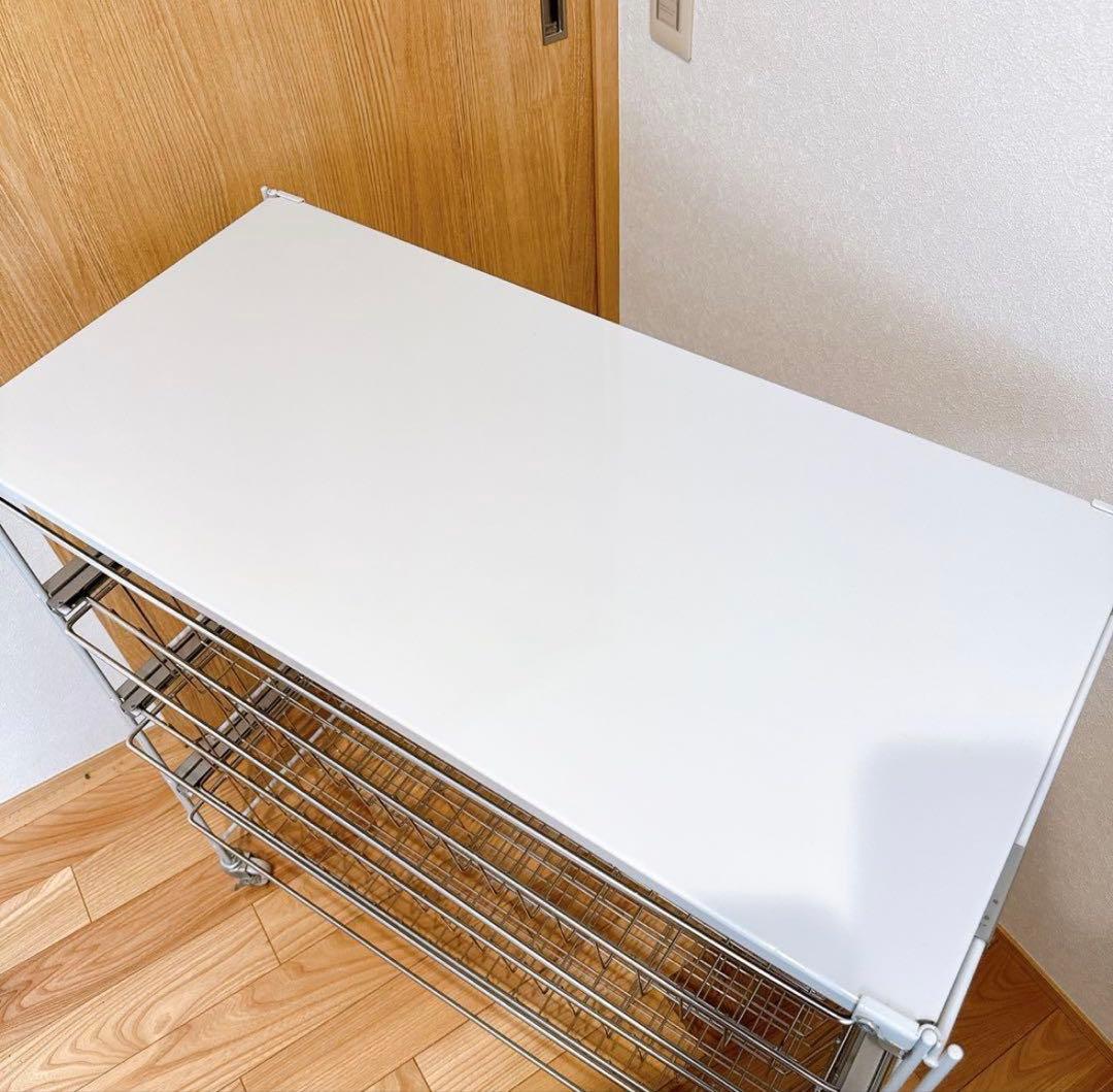 無印良品 ステンレスユニットシェルフ ワイヤーバスケット 4段