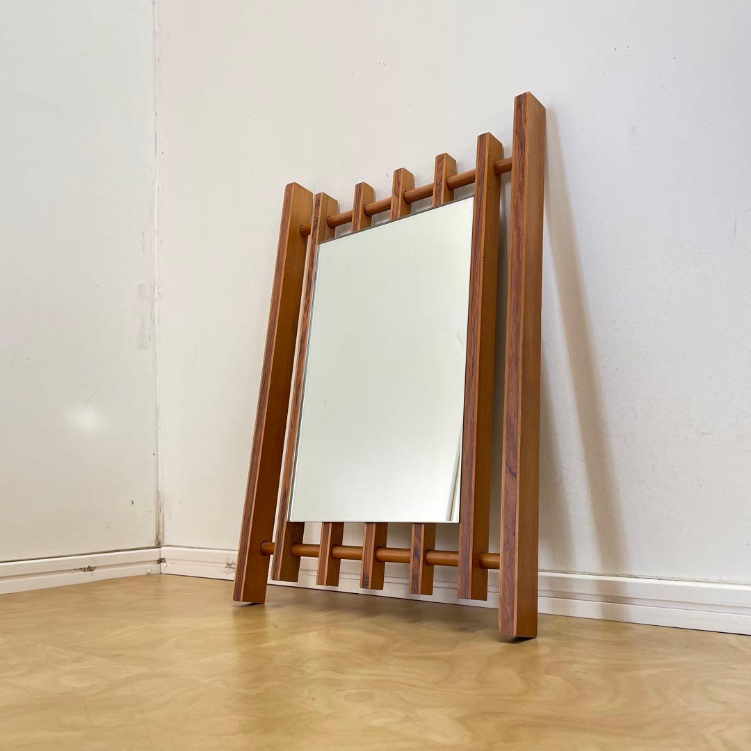 ビンテージ ウォールミラー 木枠ミラー 鏡 壁掛け 立て掛け アンティーク