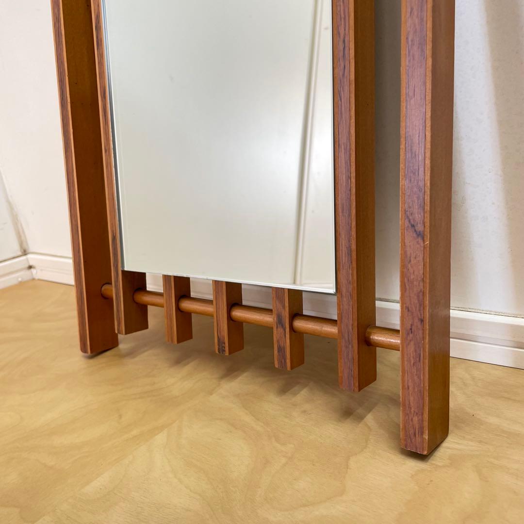 ビンテージ ウォールミラー 木枠ミラー 鏡 壁掛け 立て掛け アンティーク