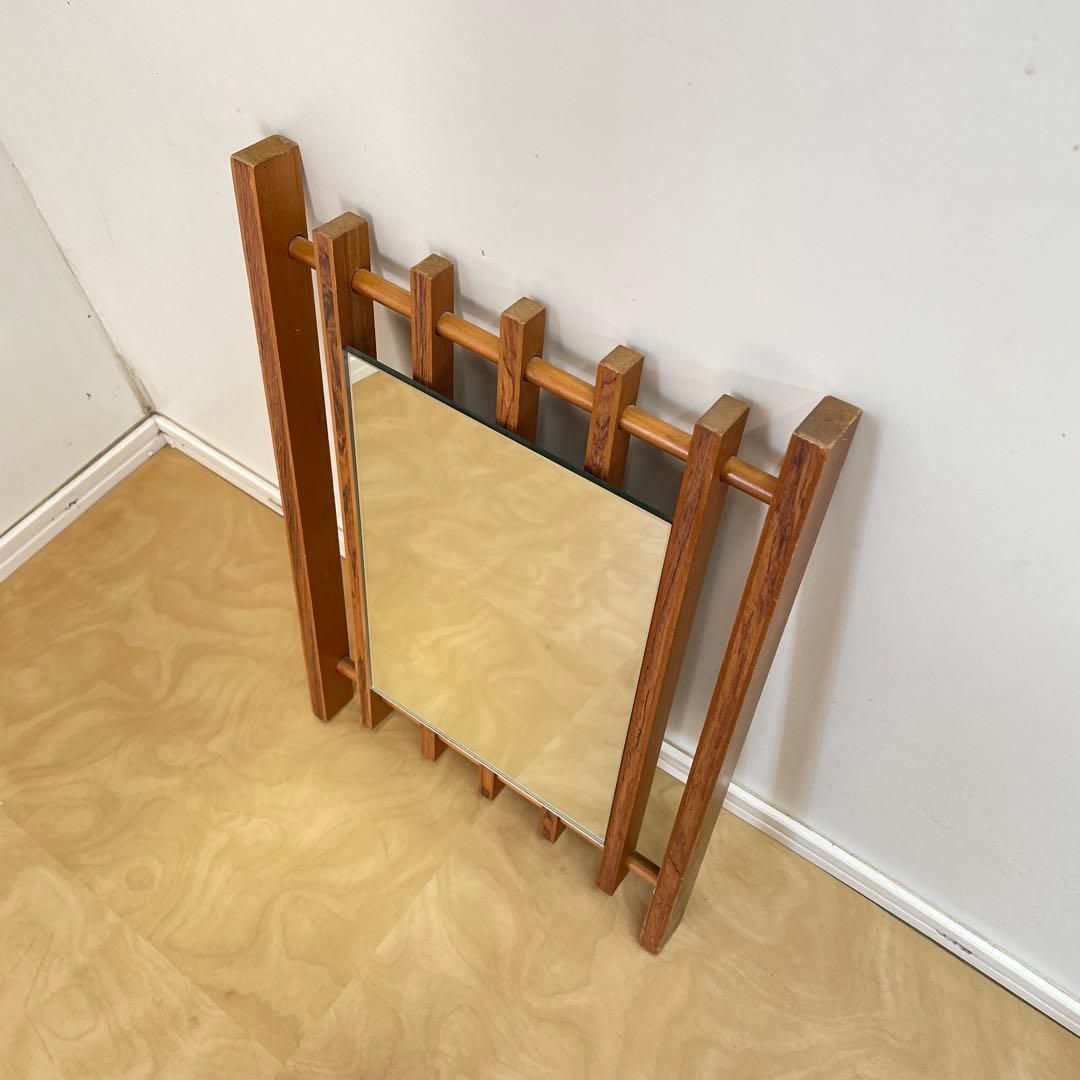 ビンテージ ウォールミラー 木枠ミラー 鏡 壁掛け 立て掛け アンティーク