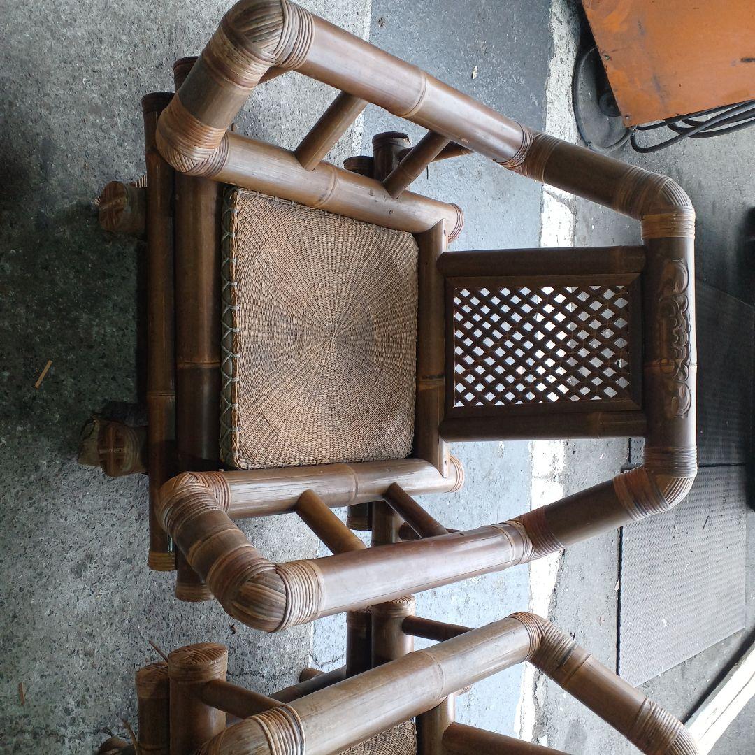 バリ ソファー ２脚 竹 バンブー