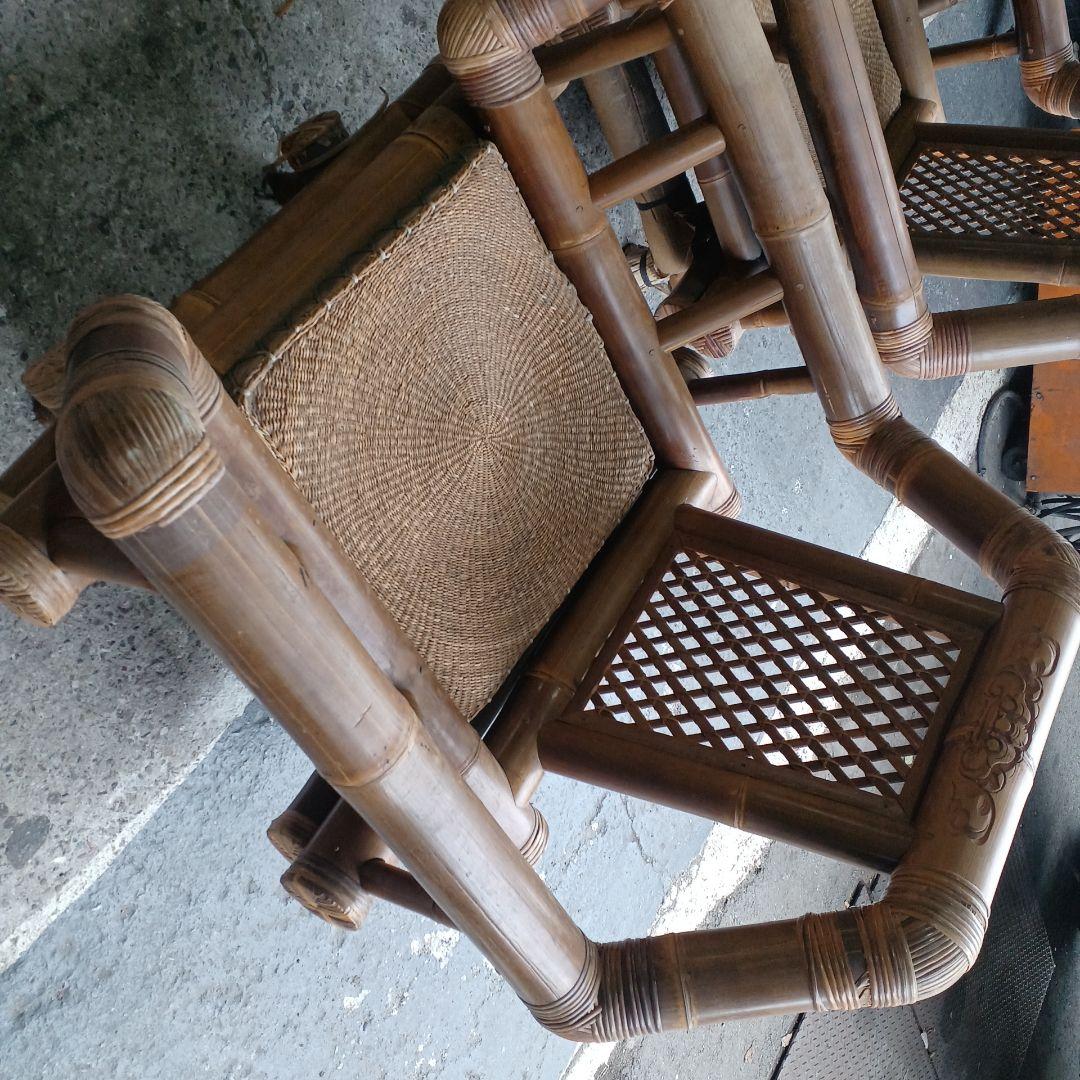 バリ ソファー ２脚 竹 バンブー