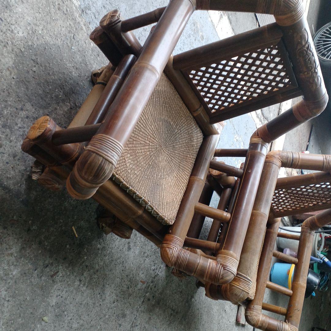 バリ ソファー ２脚 竹 バンブー