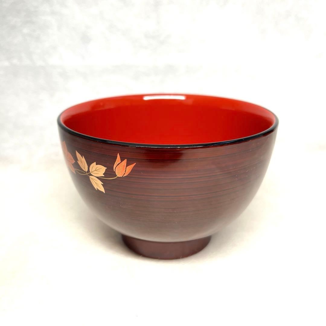 【未使用品】会津塗　朱塗り 汁椀 6口セット