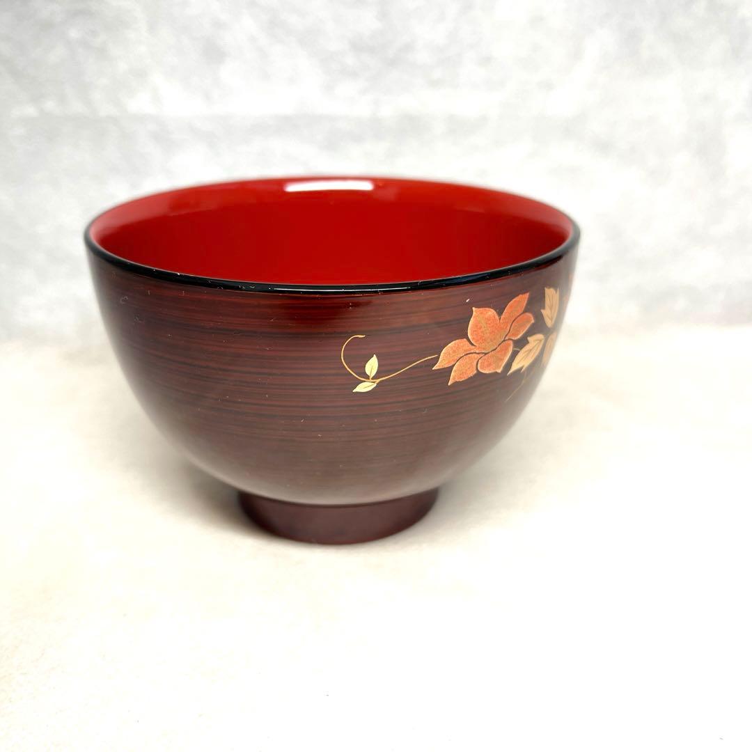 【未使用品】会津塗　朱塗り 汁椀 6口セット