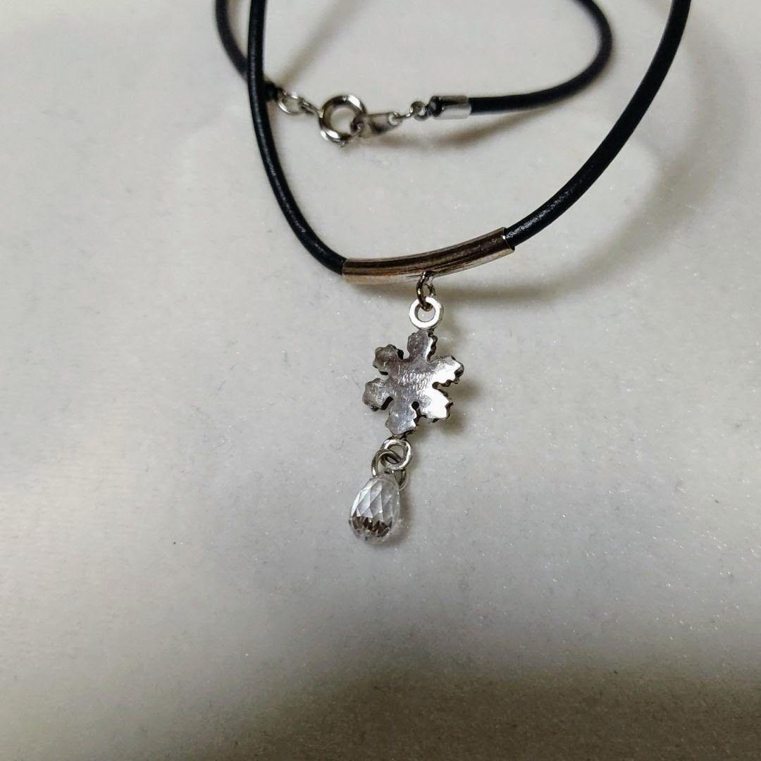 【匿名配送】特価☆新品キュービックジルコニア シルバー雪結晶チャーム