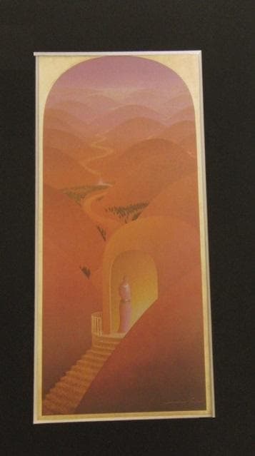 渡辺祐一、【天空の音楽】、希少な額装用画集より、新品額装付