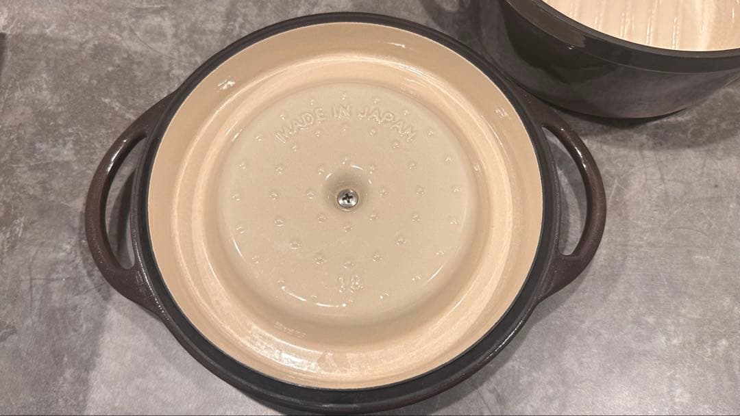 【状態良好パールブラウン】バーミキュラ オーブンポットラウンド18cm 無水調理