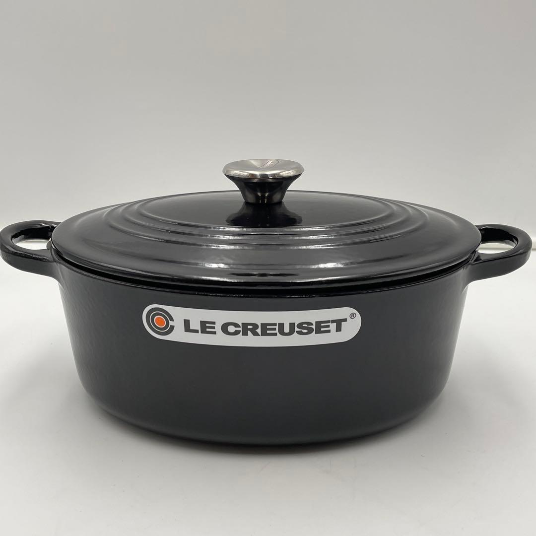 未使用 ル・クルーゼ ココット・オーバル 25cm ブラックオニキス　希少色