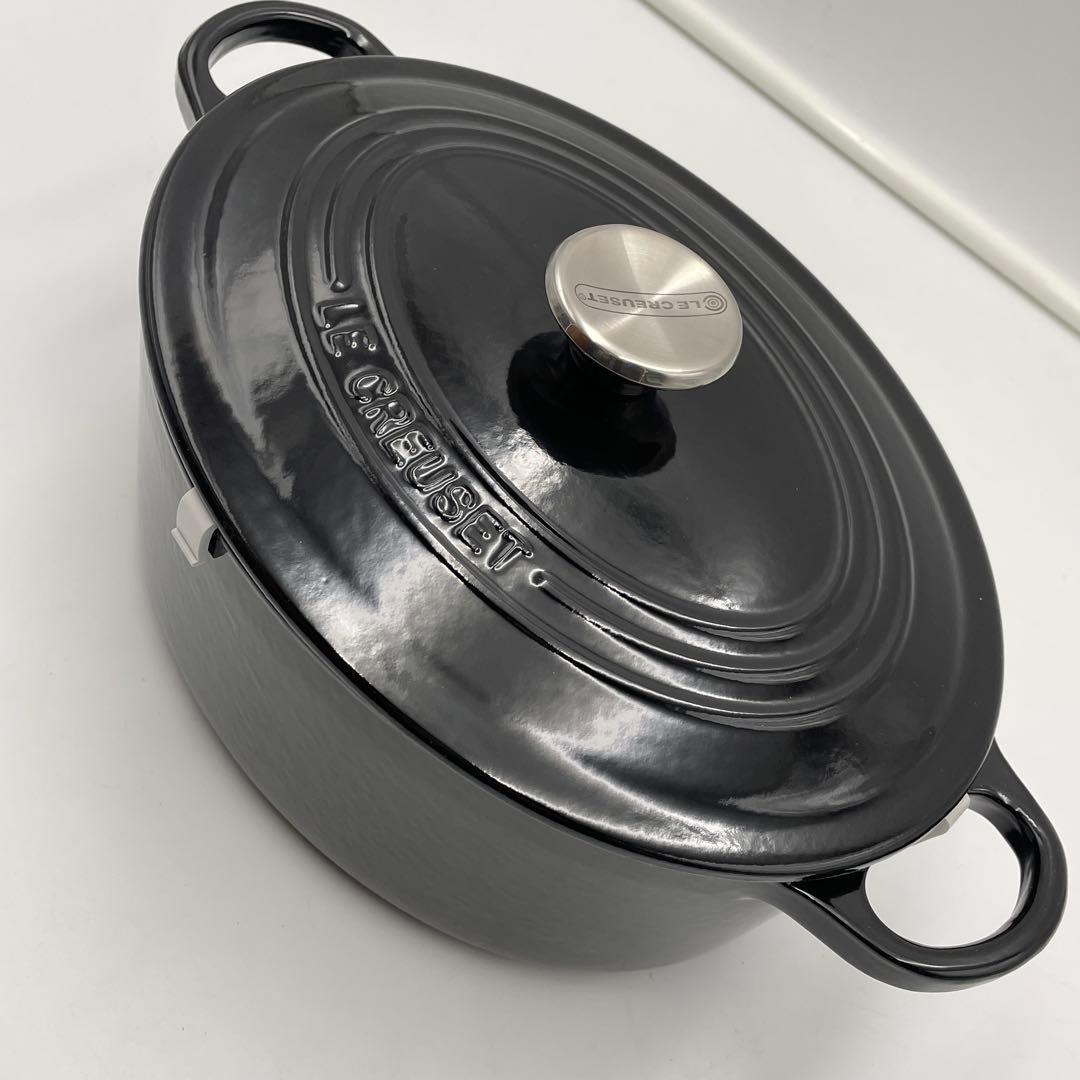 未使用 ル・クルーゼ ココット・オーバル 25cm ブラックオニキス　希少色