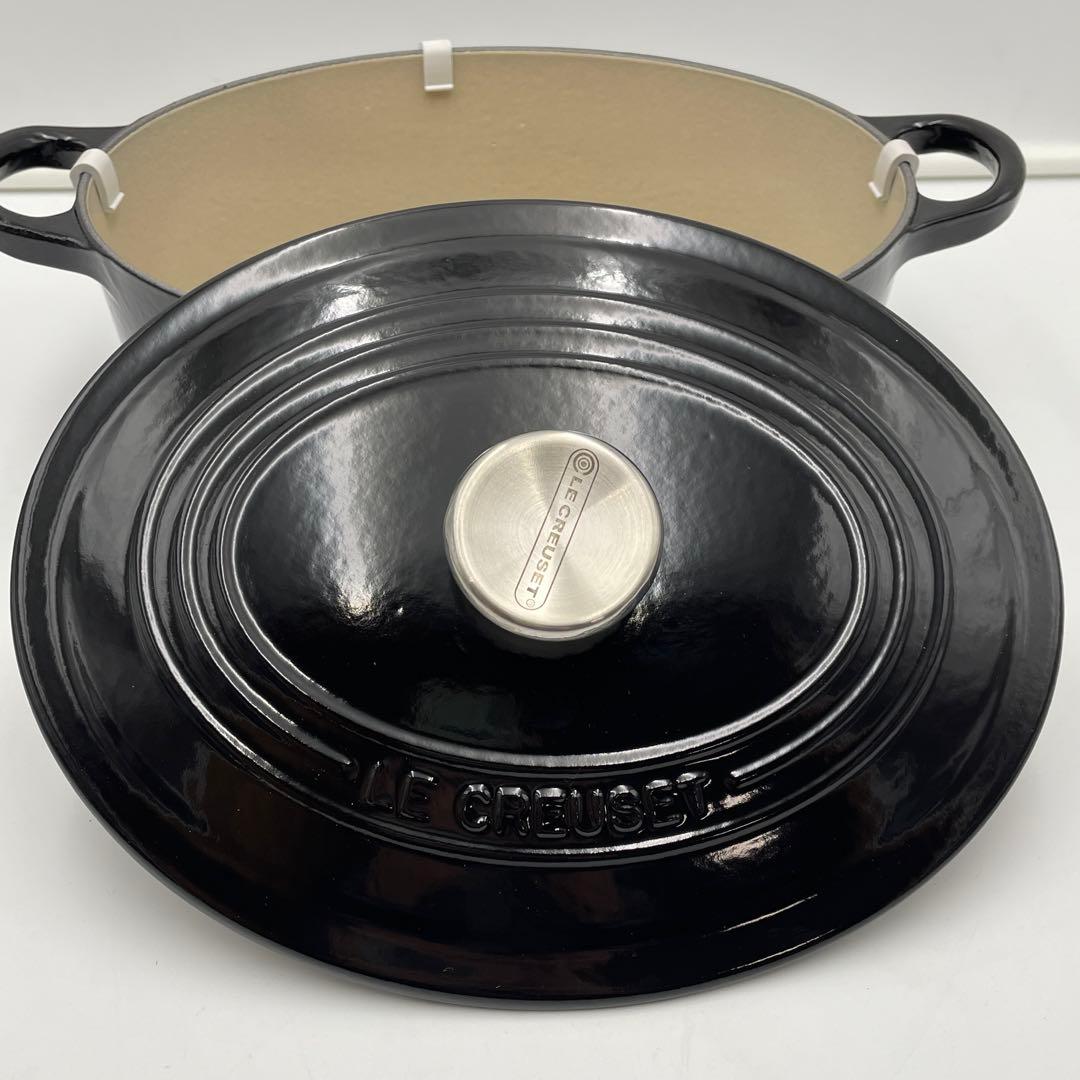 未使用 ル・クルーゼ ココット・オーバル 25cm ブラックオニキス　希少色
