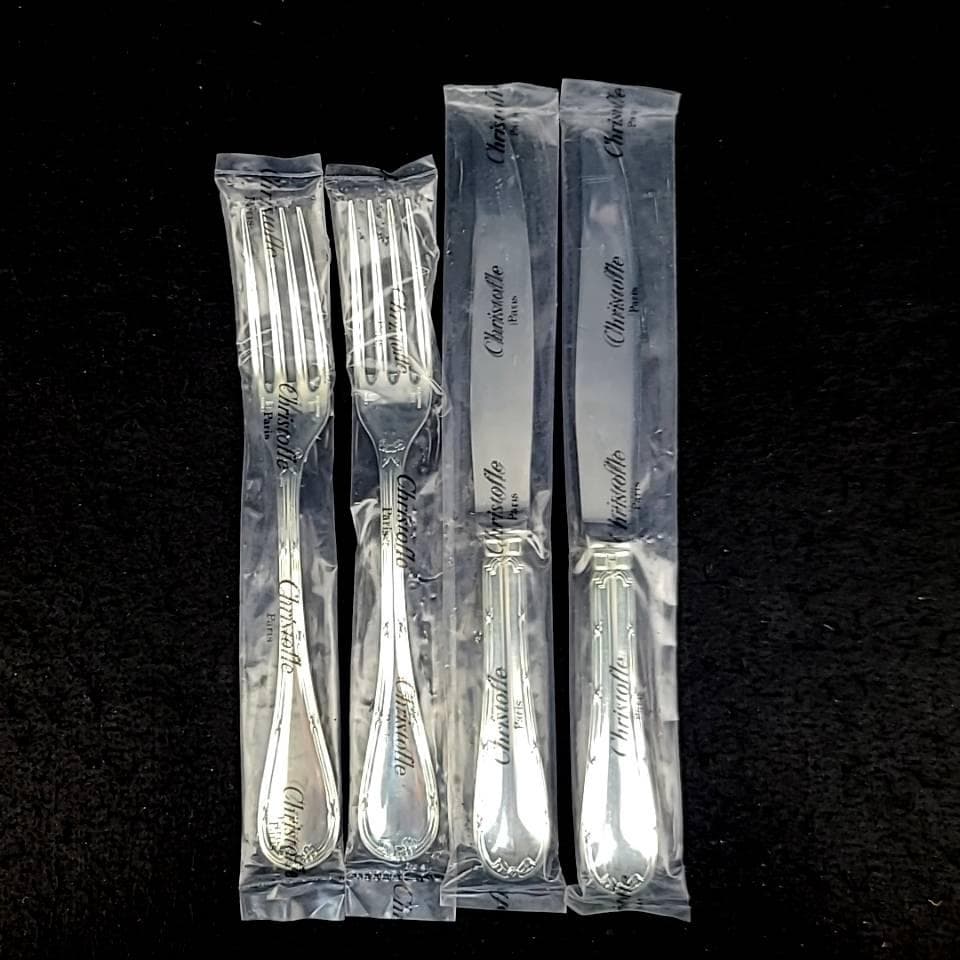 ◇未使用◇クリストフル リュバン　フォーク　ナイフ　ペア　2客　4本セット