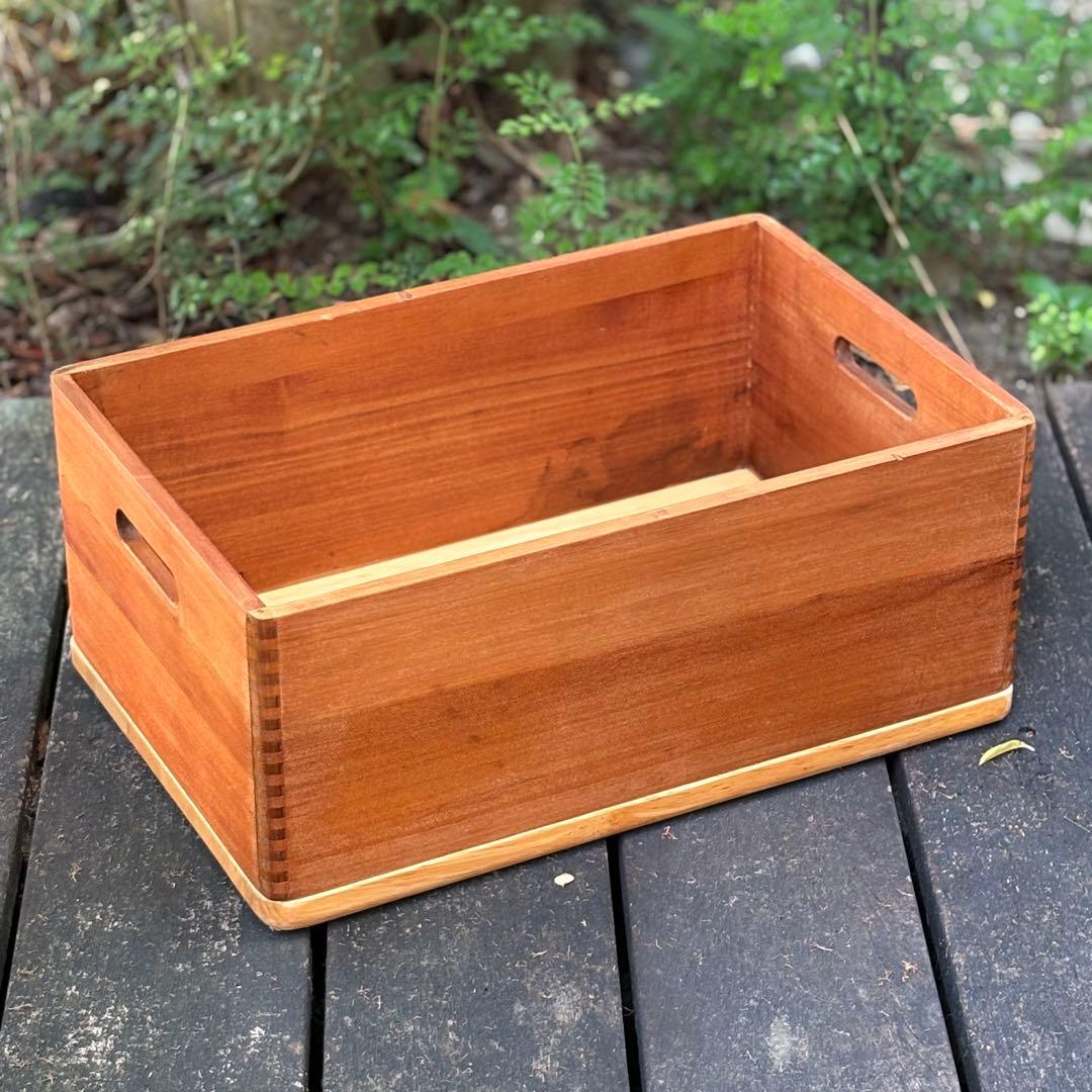 フランス製【ビンテージ木箱】ラベル 無垢材｜真鍮釘｜カフェトレー 収納 北欧