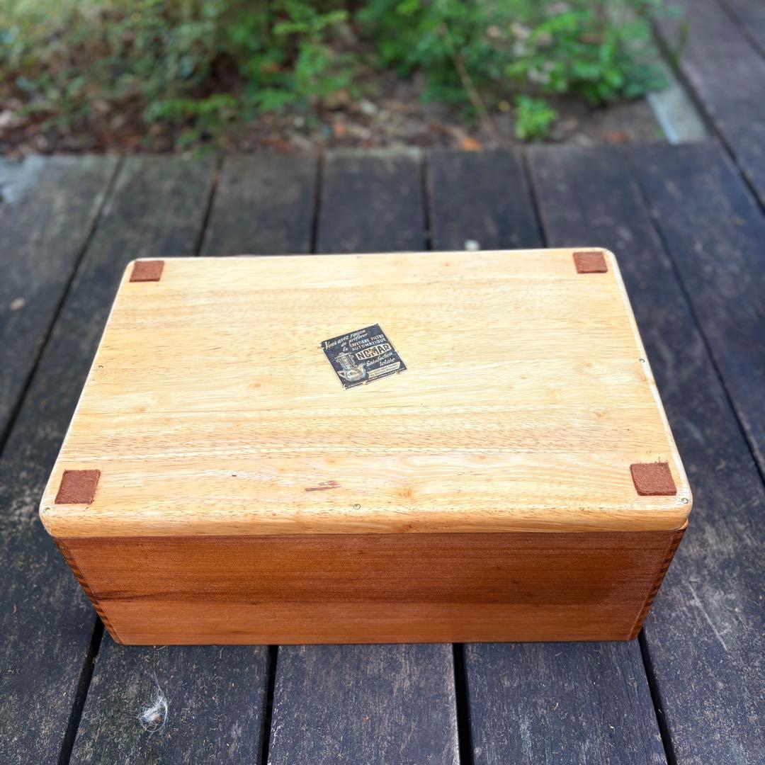 フランス製【ビンテージ木箱】ラベル 無垢材｜真鍮釘｜カフェトレー 収納 北欧
