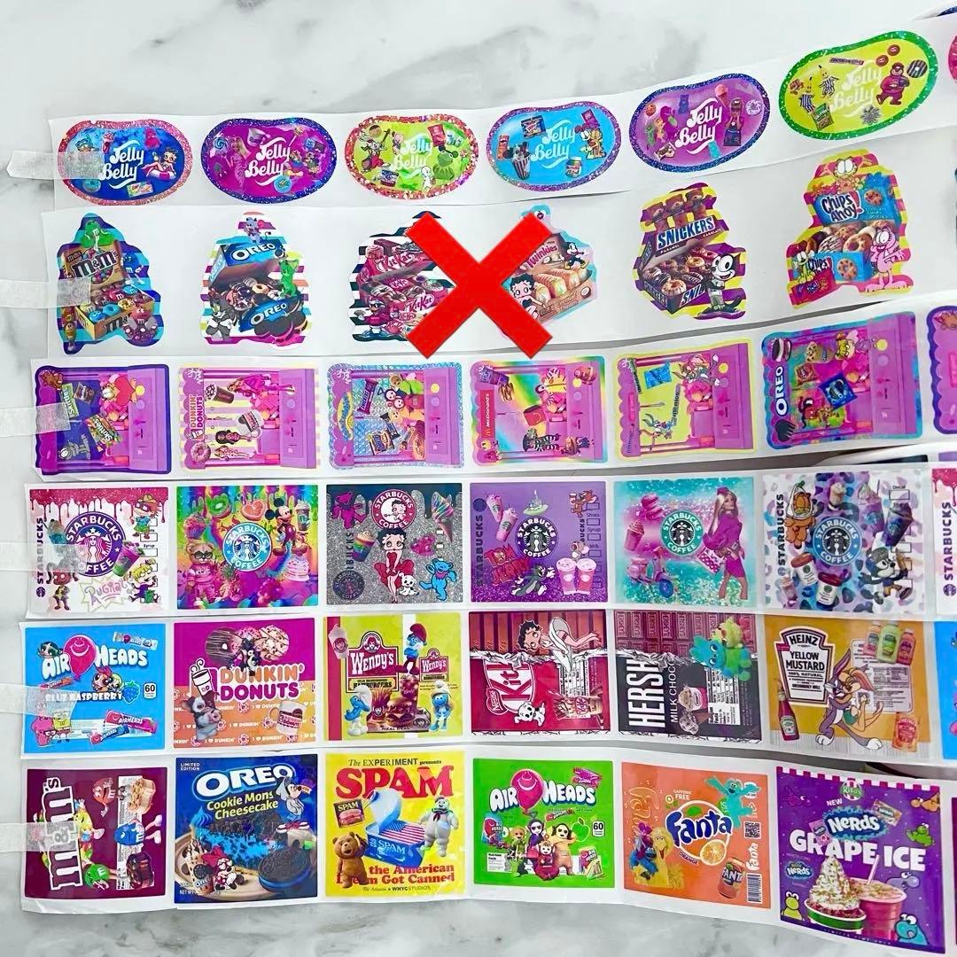 ロールシール アメキャラ オリジナルシール 切り売り5種類各5シート