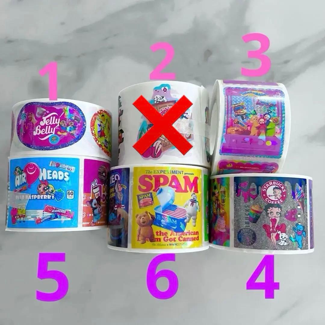 ロールシール アメキャラ オリジナルシール 切り売り5種類各5シート