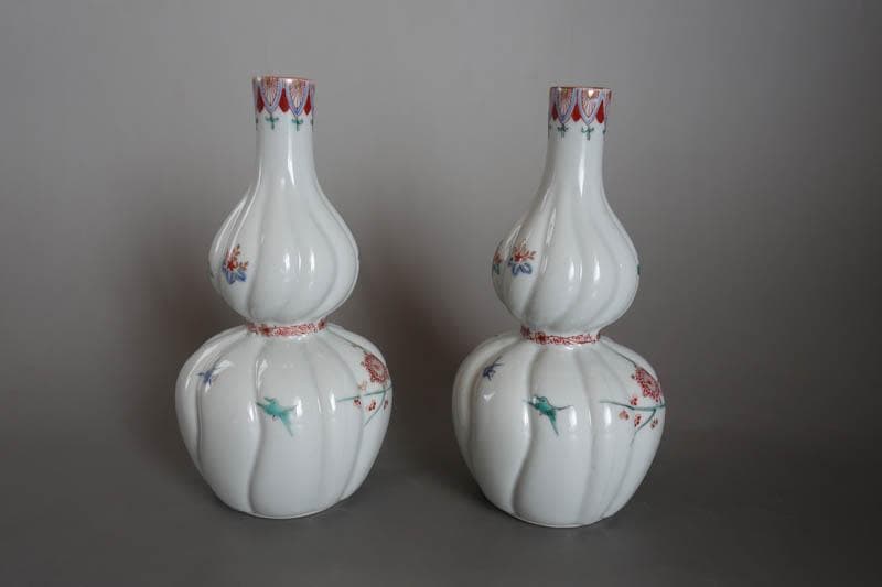 色絵花鳥文 瓔珞文 鳳凰文 神具 榊 花器 花瓶 酒器 徳利 2