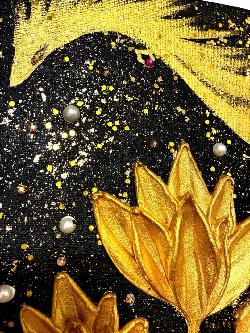 開運絵画 龍神様 金龍 蓮の花 金運 財運 金箔 運気上昇 開運 - メルカリ