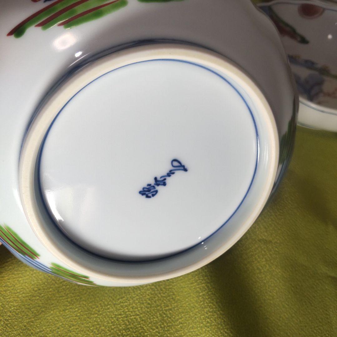 源右衛門 盛り皿 5枚組 染錦 山水図 皿 鉢