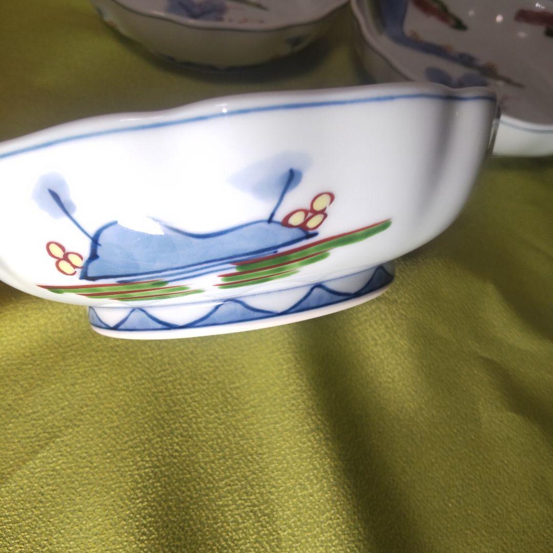 源右衛門 盛り皿 5枚組 染錦 山水図 皿 鉢