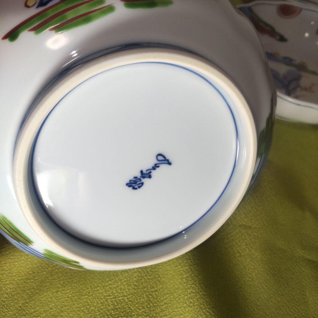 源右衛門 盛り皿 5枚組 染錦 山水図 皿 鉢