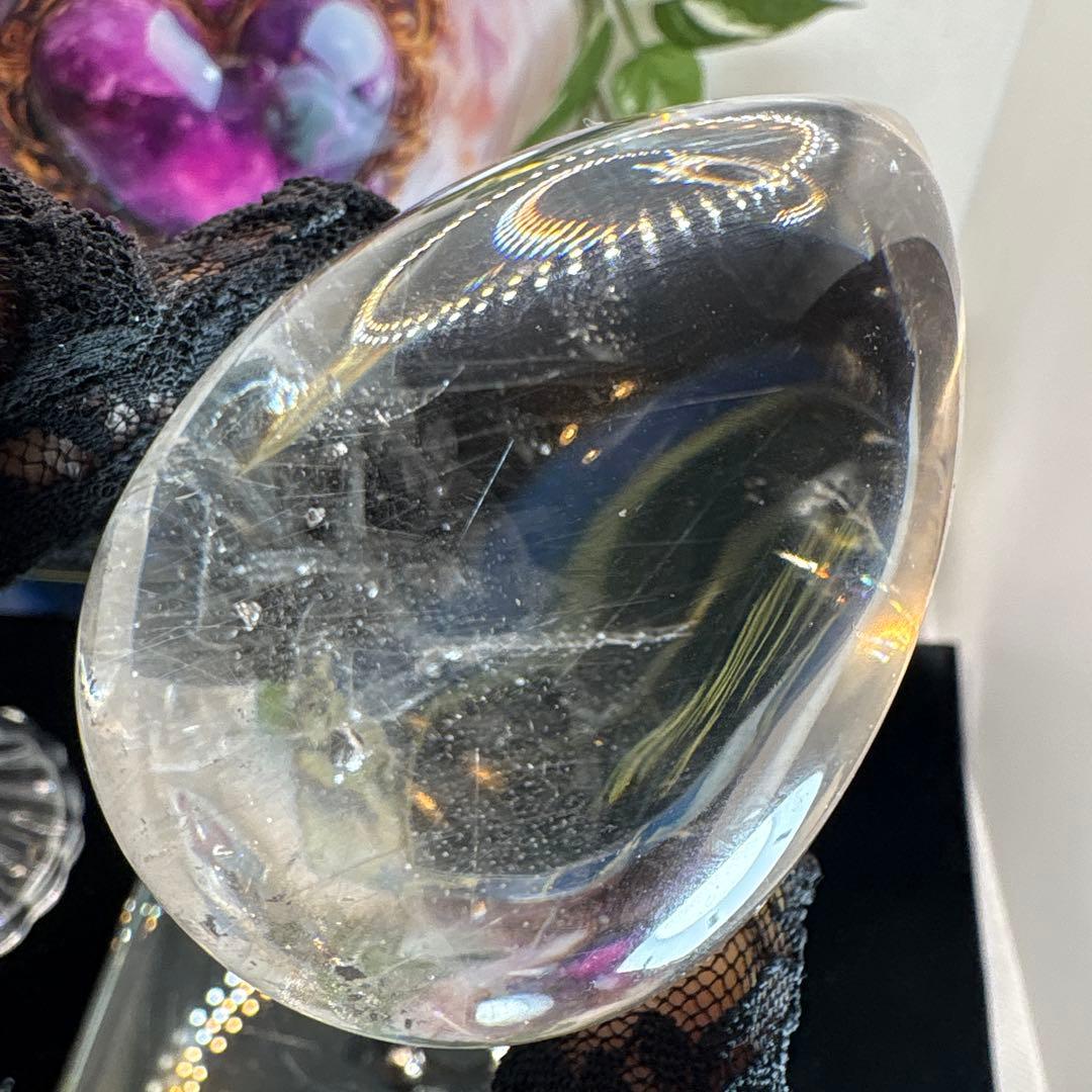 高品質 クォーツINクォーツBIGたまご♡シルバールチル共生♡No.2594