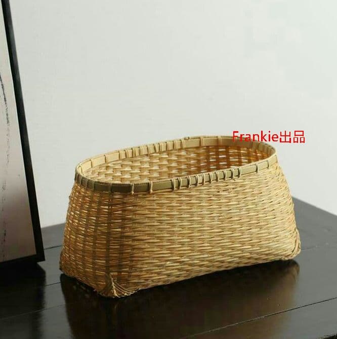 民芸職人手作り 自然竹の編み上げ 便攜 茶籠 茶道具収納 竹編細工籠 古風5