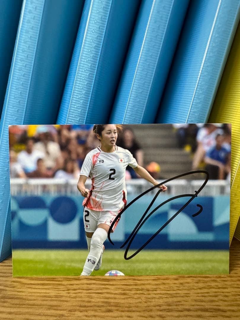 なでしこジャパン 清水梨紗 直筆サイン入り写真⑤ マンチェスター