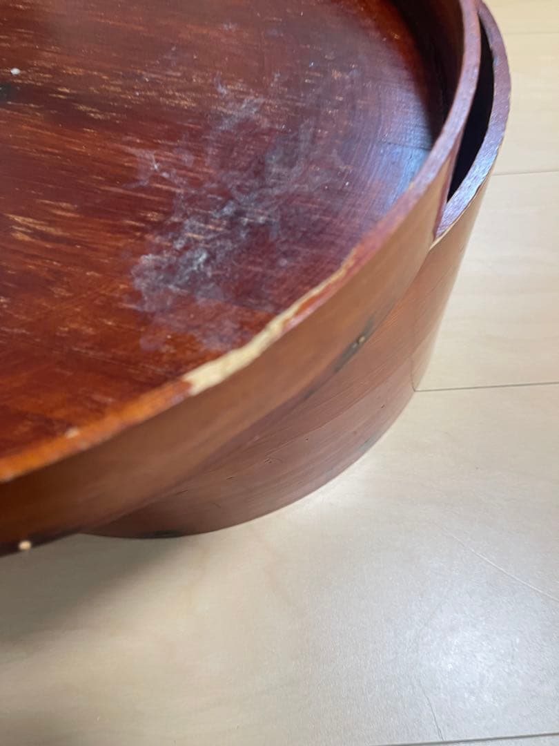 ちゃびつ　茶櫃　おひつ　曲げわっぱ　昭和レトロ　蓋付き　状態良