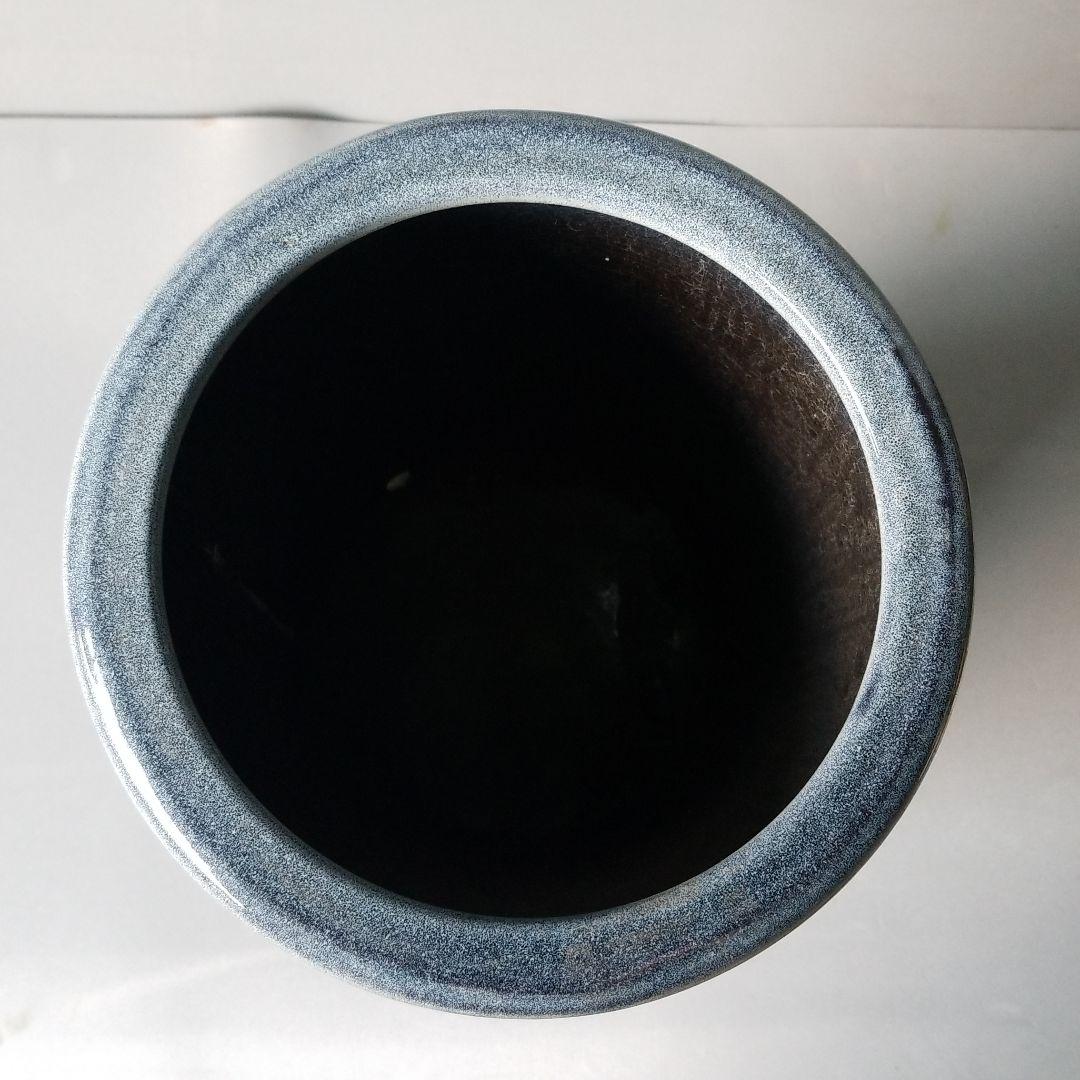 お値下げしました⤵信楽焼傘立て  天目花絵 高さ４４cm