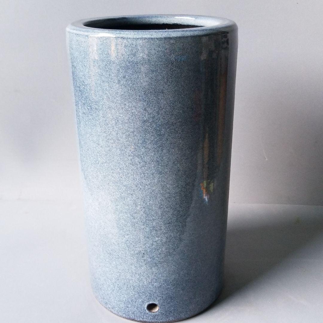 お値下げしました⤵信楽焼傘立て  天目花絵 高さ４４cm