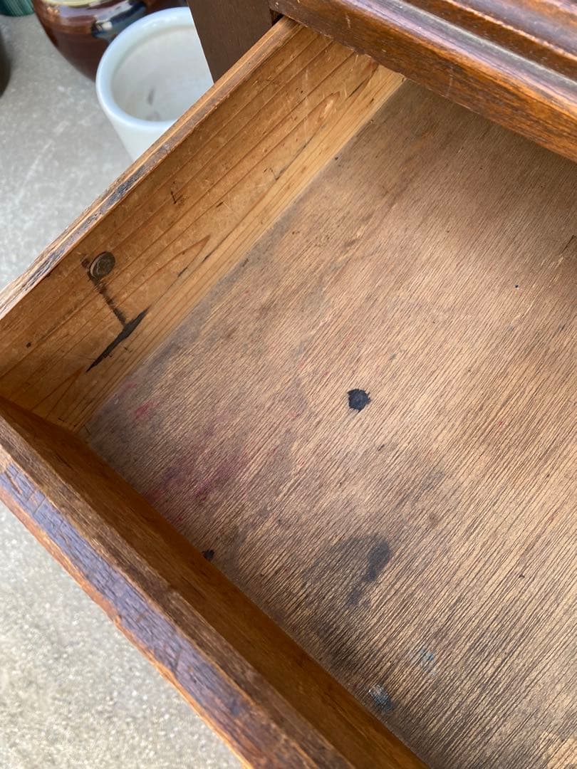 木製デスク　アンティーク　レトロ　古家具　引き出し　テーブル　古道具　平机