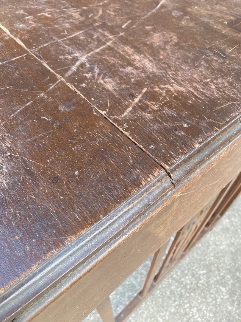 木製デスク　アンティーク　レトロ　古家具　引き出し　テーブル　古道具　平机