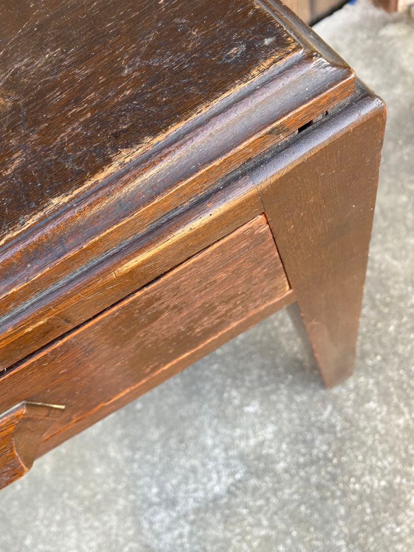 木製デスク　アンティーク　レトロ　古家具　引き出し　テーブル　古道具　平机