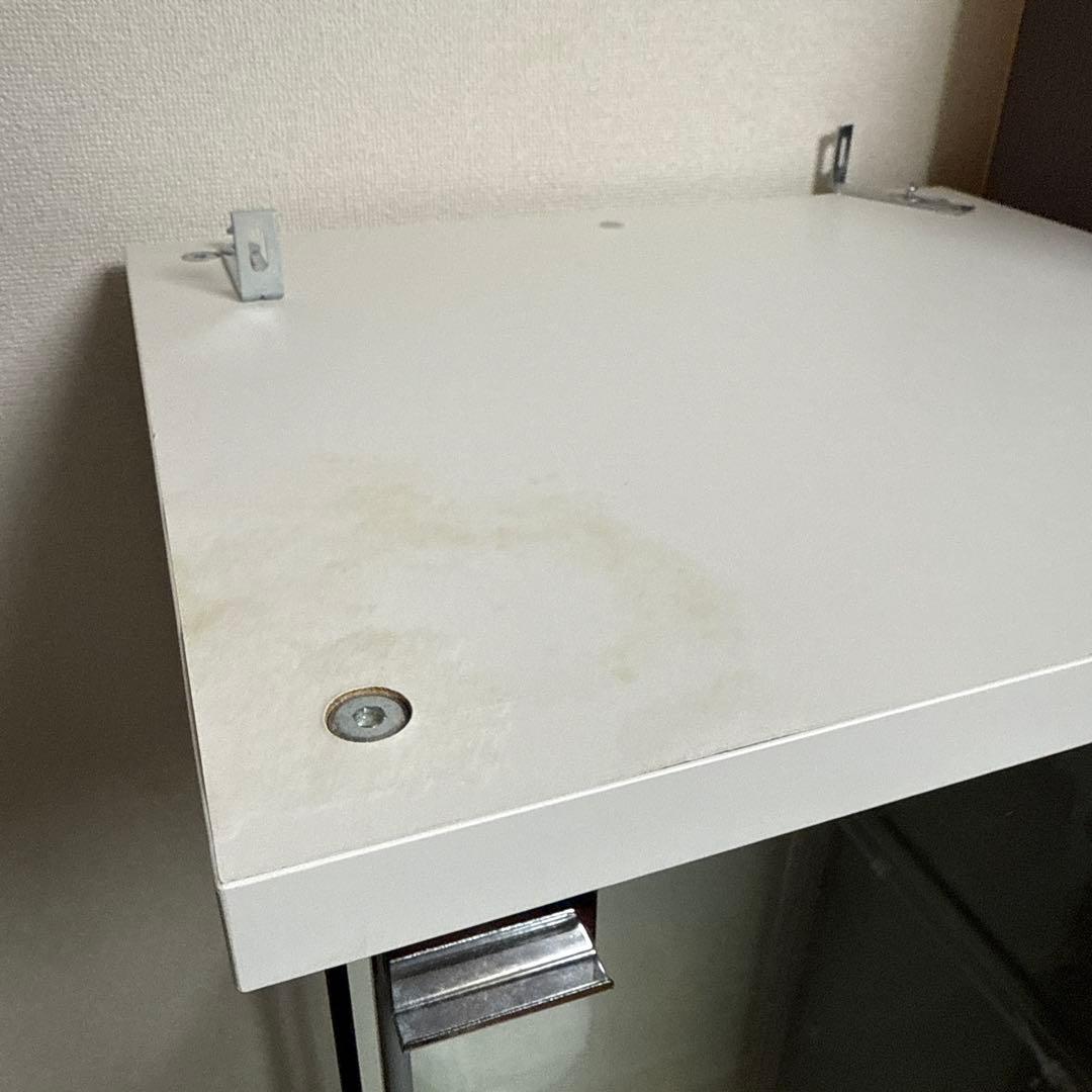 【説明書、パーツ付き】IKEA デトルフ　ガラス扉キャビネット　ホワイト