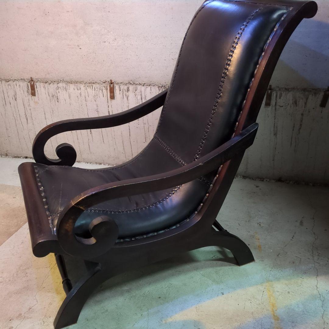 本革 英国調 パーソナルチェア アーム イギリス風 レザー 鋲打　ヴィンテージ